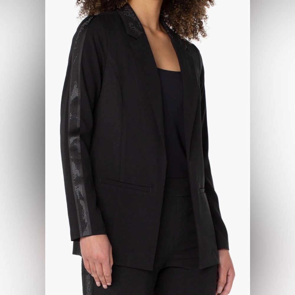 NWT Liverpool Los Angeles Embellished Boyfriend Blazer - Black - XS - Picture 3 of 15